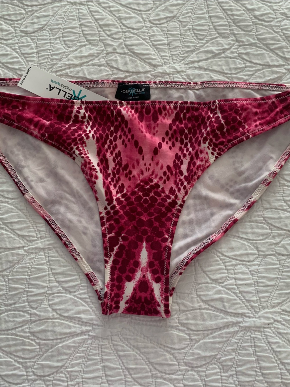 Cosabella NWT Small Snake-Print Bikini Bottom.  Perdedone. BRT Grenadine